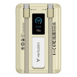 Verbatim 32274 Bank Mocy Litowo-Polimerowy (Lipo) 10000 Mah Bezprzewodowe Ładowanie Złoto
