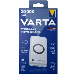 Varta 57909 101 111 Bank Mocy Litowo-Polimerowy (Lipo) 20000 Mah Bezprzewodowe Ładowanie Biały