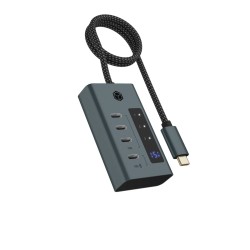 Icy Box Ib-Hub1454-C31 Usb 3.2 Gen 1 (3.1 Gen 1) Type-C 10000 Mbit/S Niebieski, Szary