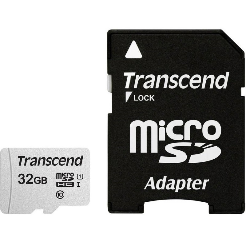 Sd Microsd Card  32Gb Transcend Sdhc Usd300S-A W/Adapter