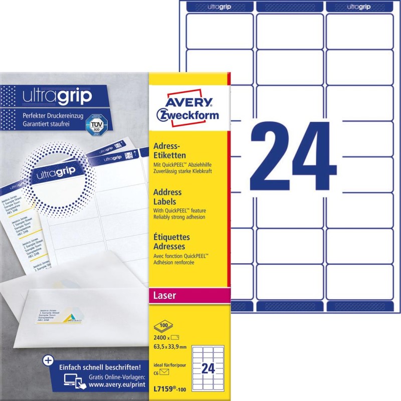 Etykiety Adresowe L7159-100 63,5 X 33,9 100 Ark. Avery Zweckform