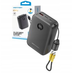 Powerbank Vention 20000Mah 2 X Usb-C 1X Usb-A Z Wyświetlaczem 22,5W Czarny