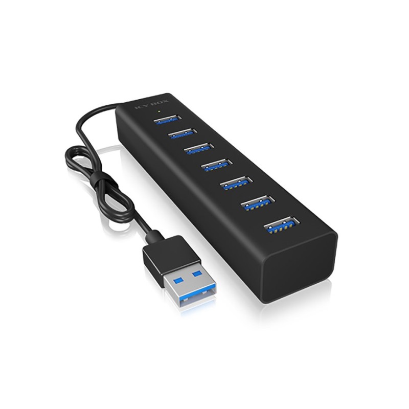 Icy Box Ib-Hub1700-U3 Usb 3.2 Gen 1 (3.1 Gen 1) Type-A 5000 Mbit/S Czarny