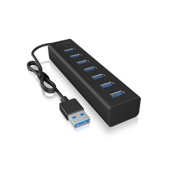 Icy Box Ib-Hub1700-U3 Usb 3.2 Gen 1 (3.1 Gen 1) Type-A 5000 Mbit/S Czarny