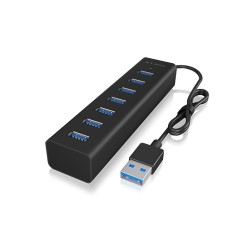 Icy Box Ib-Hub1700-U3 Usb 3.2 Gen 1 (3.1 Gen 1) Type-A 5000 Mbit/S Czarny
