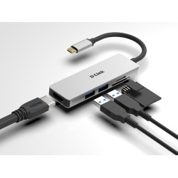D-Link Dub-M530 Stacja Dokująca Przewodowa Usb 3.2 Gen 1 (3.1 Gen 1) Type-C Aluminium, Czarny
