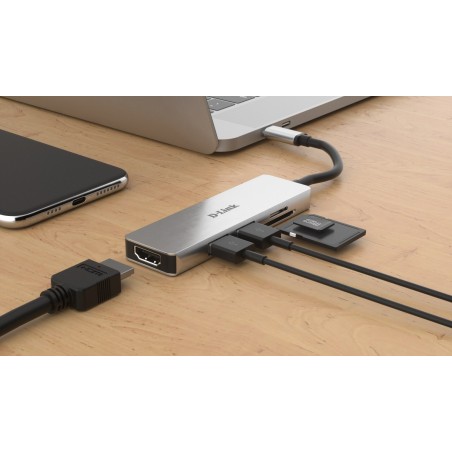 D-Link Dub-M530 Stacja Dokująca Przewodowa Usb 3.2 Gen 1 (3.1 Gen 1) Type-C Aluminium, Czarny