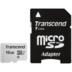 Sd Microsd Card  16Gb Transcend Sdhc Usd300S-A W/Adapter