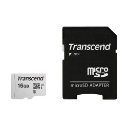 Sd Microsd Card  16Gb Transcend Sdhc Usd300S-A W/Adapter