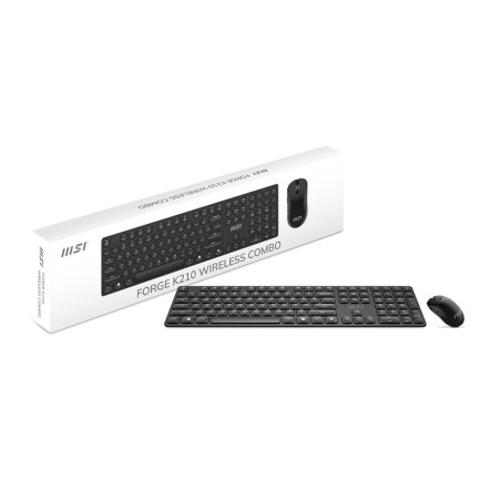 Msi Forge K210 Wireless Combo Klawiatura Dołączona Myszka Dom/Biuro Usb Czarny