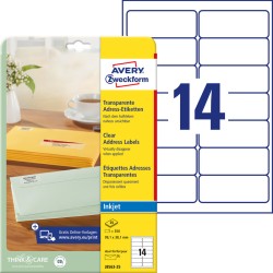 Etykiety Adresowe Avery Zweckform (Przezroczyste)