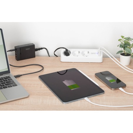 Digitus 3-Drożna Biurowa Listwa Zasilająca Z 2 Złączami Usb-A I 1 Złączem Usb-C, Biała