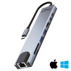 Media-Tech Hub Usb 8 In 1 Giga Lan Hub Mt5046