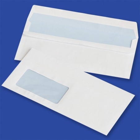Koperty Dl Sk Białe 75G Okno Lewe 45X90Mm (1000Szt.) Nc Samoklejące 11221300