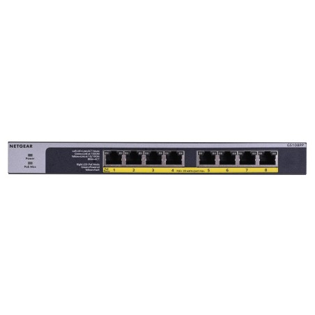 Switch Netgear Gs108Pp-100Eus 8P Poe 123W (Poe+: 8P) Unmanaged Gigabit