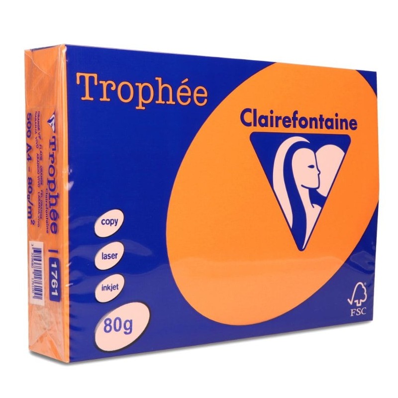 Papier Xero A4 80G Trophee Pomarańczowy Xca41761 Clairefontaine 1761Pc