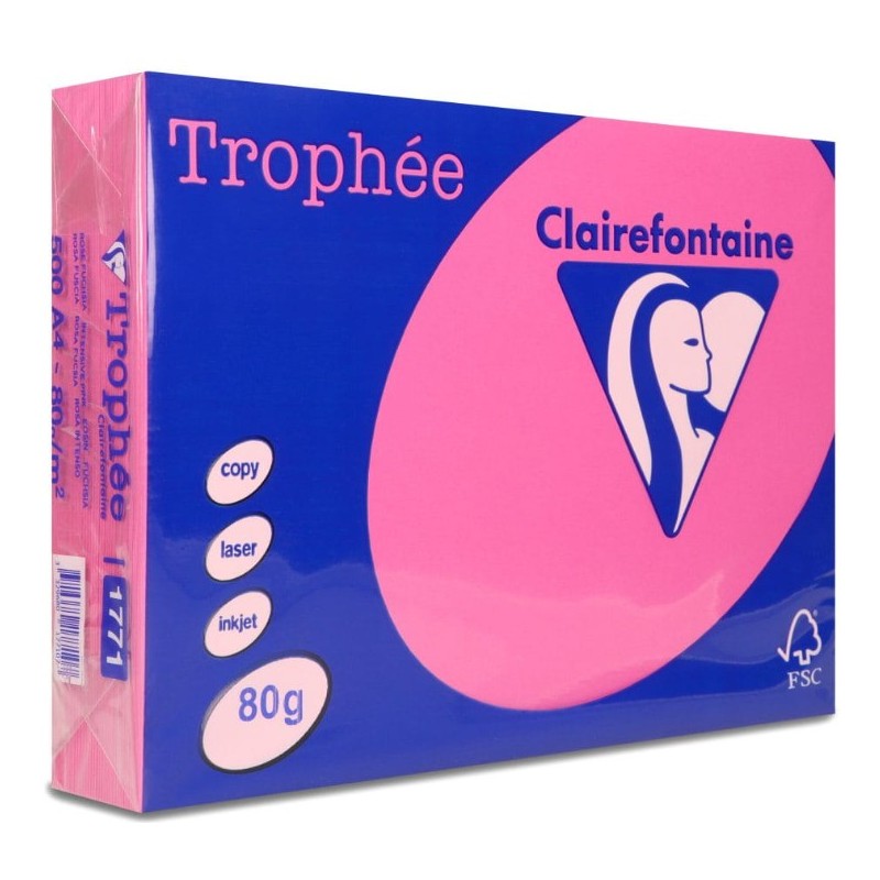 Papier Xero A4 80G Trophee Różowy Xca41771 Clairefontaine