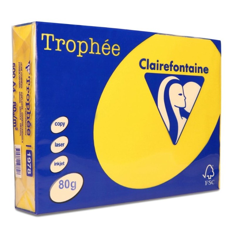 Papier Xero A4 80G Trophee Żółty Intesywny Słonecznikowy Xca41978