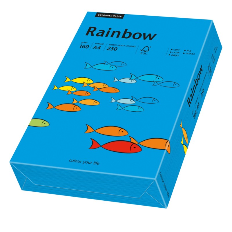 Papier Xero Kolorowy A4 160G 250 Ark. Rainbow R88 Ciemnoniebieski 88042769/69 Opt