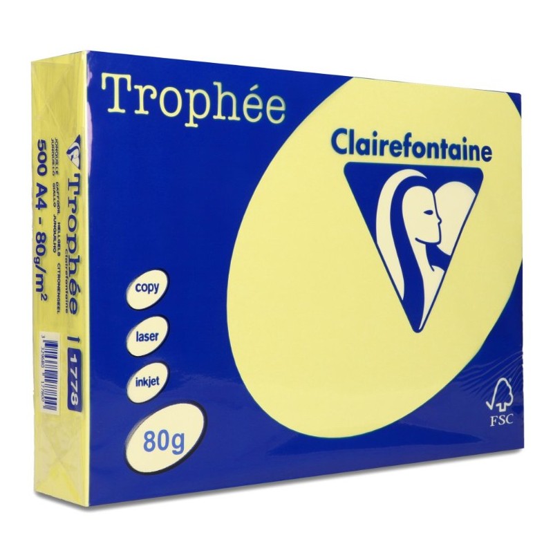 Papier Xero A4 80G Trophee Żółty Xca41778 Clairefontaine 1778Pc