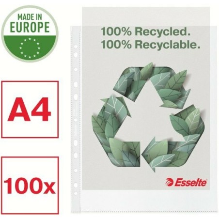 Koszulki Esselte Recycled Premium Maxi A4+/100Μm Groszkowe (100)