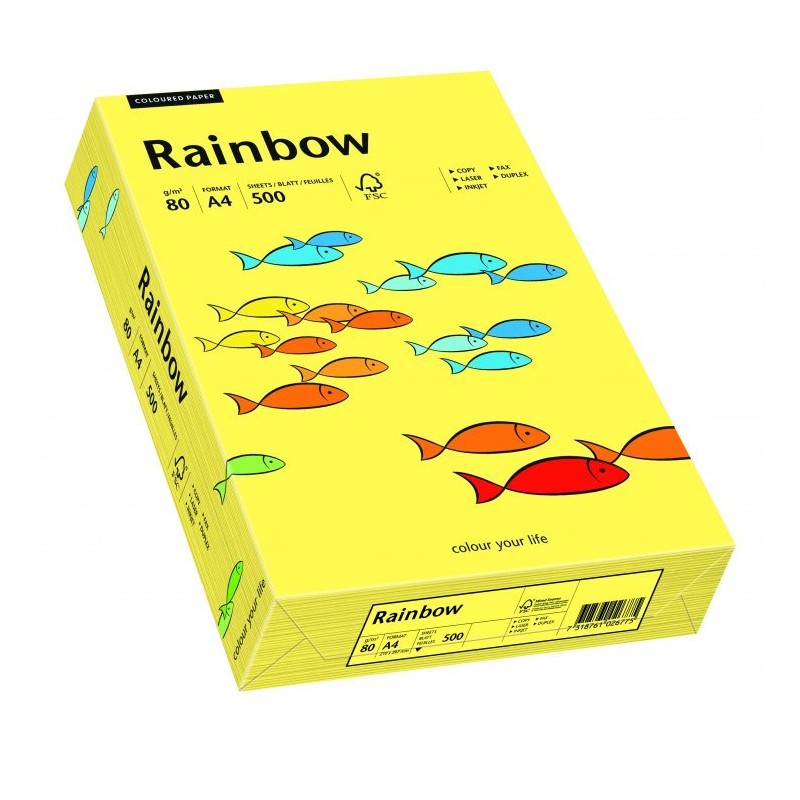 Papier Xero Kolorowy A4 80G 500 Ark. Rainbow R16 Żółty 88042343