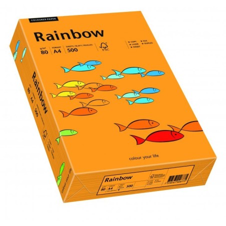 Papier Xero Kolorowy A4 80G 500 Ark. Rainbow R24 Pomarańczowy 88042431