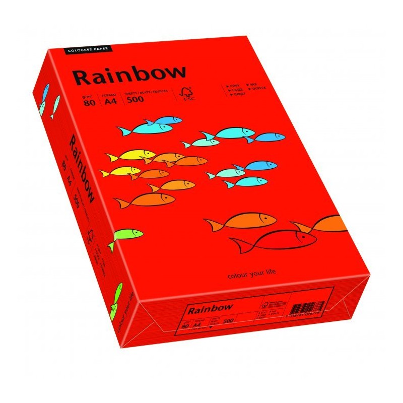 Papier Xero Kolorowy A4 80G 500 Ark. Rainbow R28 Ciemnoczerwony 88042475
