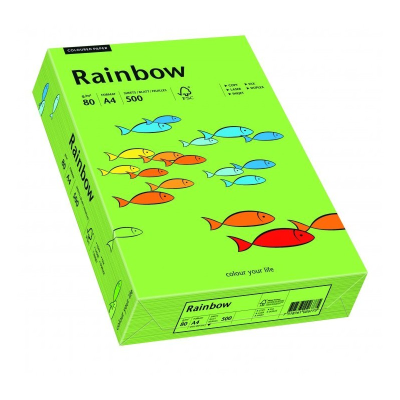 Papier Xero Kolorowy  A4 80G 500 Ark. Rainbow R76 Zielony 88042651