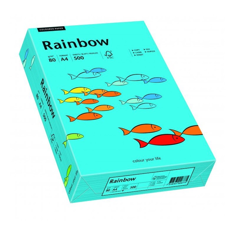 Papier Xero Kolorowy A4 80G 500 Ark. Rainbow R87 Niebieski R87 88042739