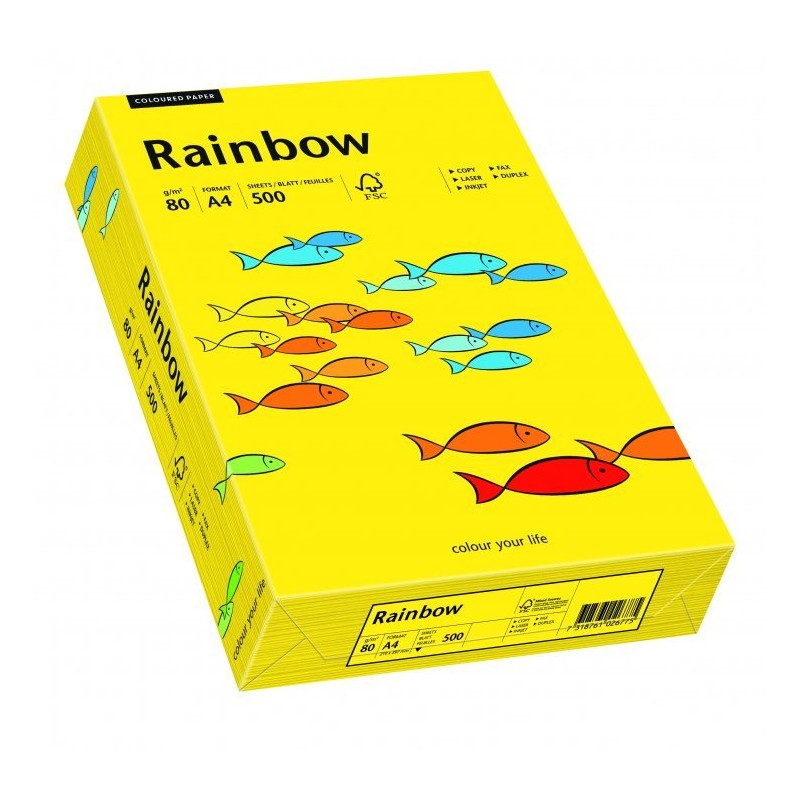 Papier Xero Kolorowy A4 80G 500 Ark. Rainbow R18 Ciemnożółty 88042387