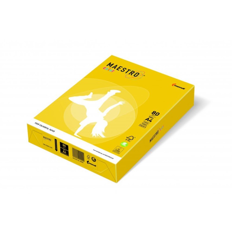 Papier Xero Maestro Color A4 80G Ig50 Żółć Siarkowa/Musztardowy