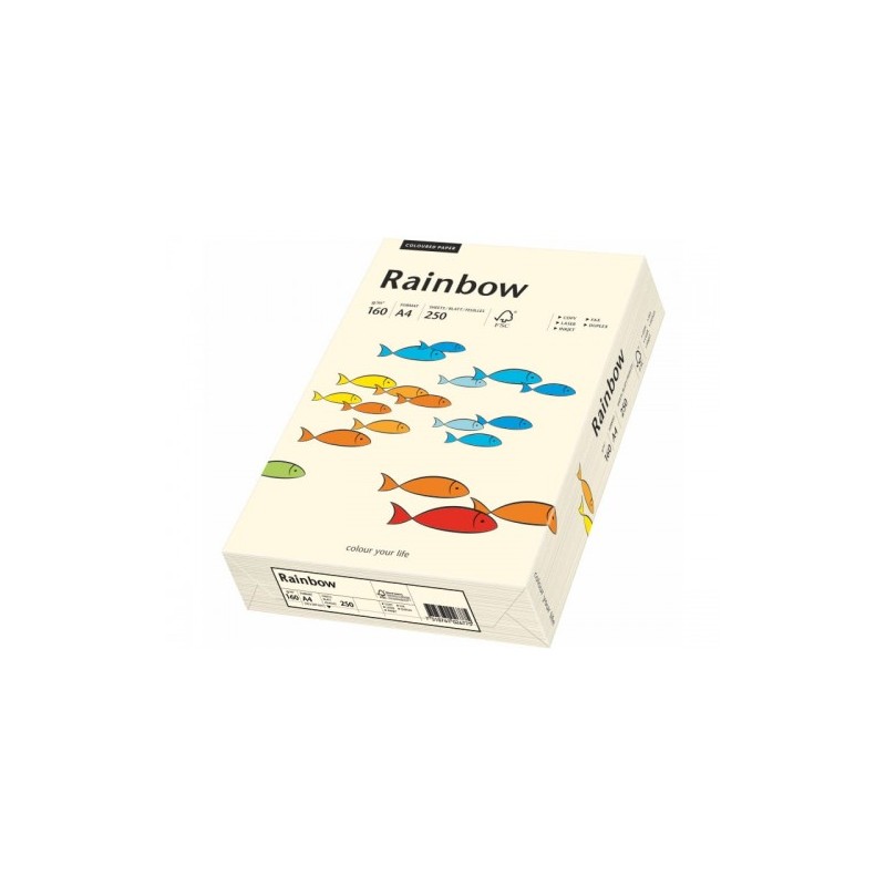 Papier Xero Kolorowy A4 160G 250 Ark. Rainbow R03 Kremowy 88042257