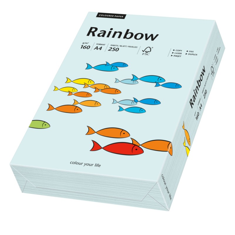 Papier Xero Kolorowy A4 160G 250 Ark. Rainbow  Jasnoniebieski R82 88042703