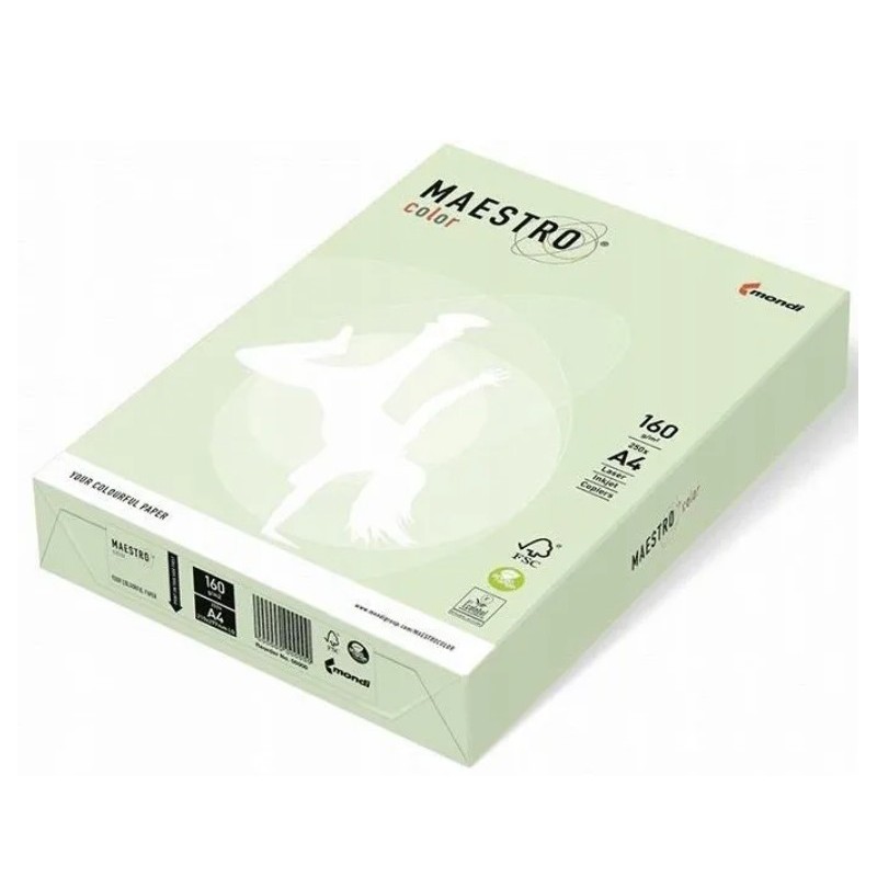 Papier Xero Maestro Color A4 160G  250 Ark. Gn27 J.zieleń  Pastel