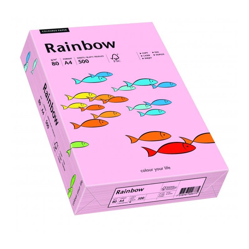 Papier Xero Kolorowy A4 80G 500 Ark. Rainbow R54  Jasnoróżowy 88042519