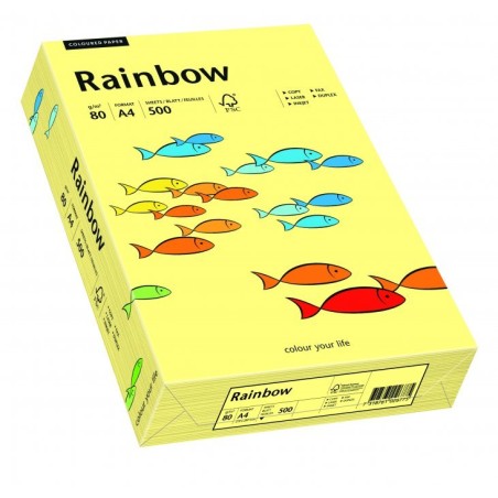 Papier Xero Kolorowy  A4 80G 500 Ark. Rainbow R12 Jasnożółty 88042297