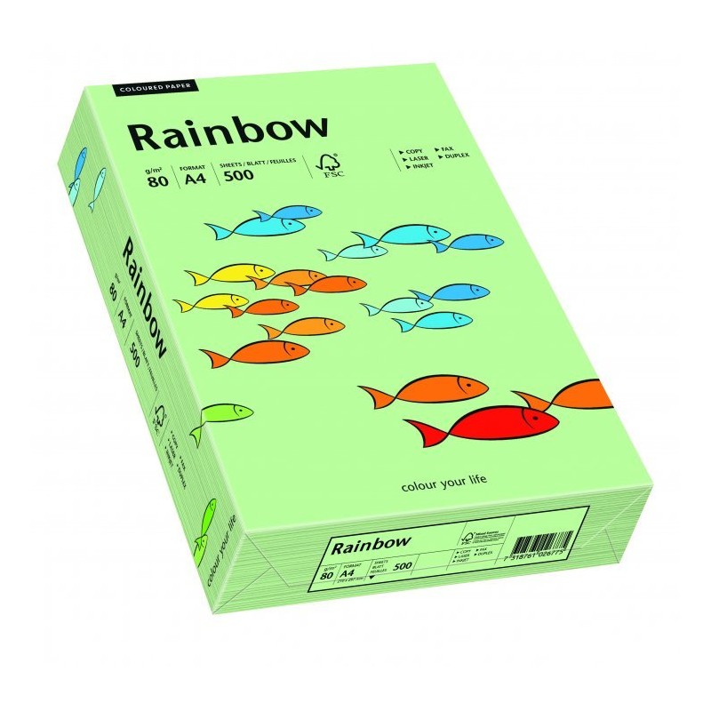 Papier Xero Kolorowy A4 80G 500 Ark. Rainbow R75 Przygaszona Zieleń 88042629