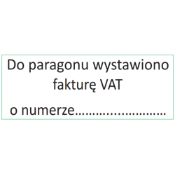 Pieczątka Do Paragonu Wystawiono Fakturę Vat O Numerze.... Imprint 8912 Trodat