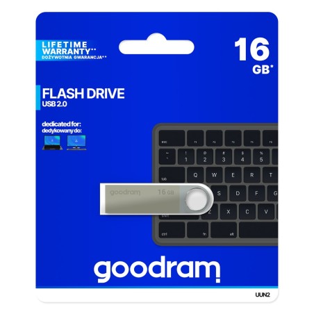 Pendrive Goodram Uun2 Uun2-0160S0R11 (16Gb  Usb 2.0  Kolor Srebrny)