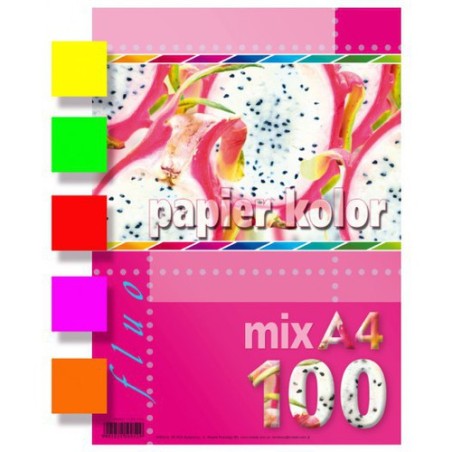 Papier Xero A4 Mix Fluorescencyjny (100 Arkuszy) Kreska
