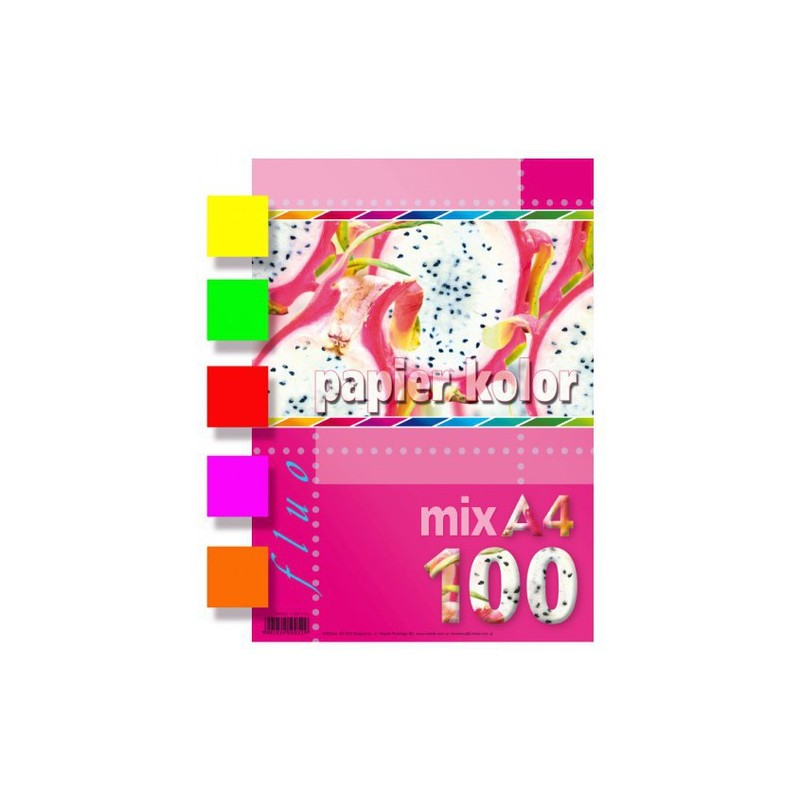 Papier Xero A4 Mix Fluorescencyjny (100 Arkuszy) Kreska