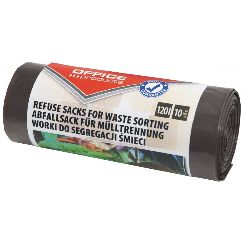 Worki Na Śmieci Office Products 120L Ldpe Brązowe (10)