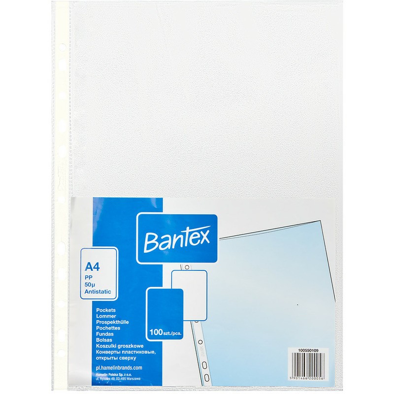 Koszulki Bantex A4/50Μm Groszkowe (100)