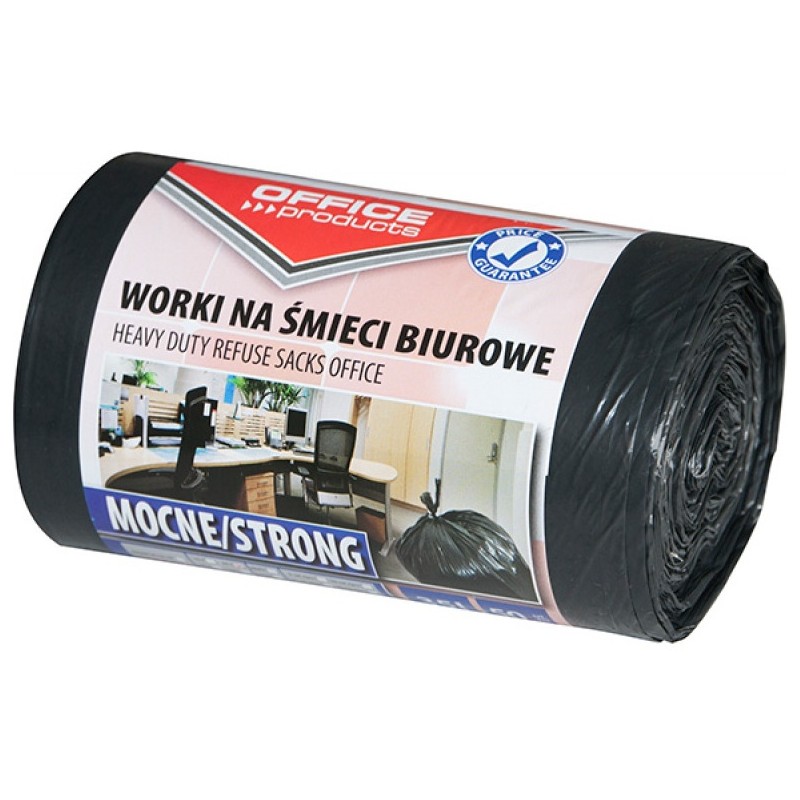 Worki Na Śmieci Office Products 35L Ldpe Czarne (50)