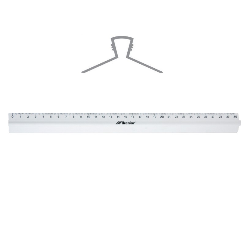 Linijka Szkolna 30Cm Z Uchwytem Aluminiowym 30317 Leniar