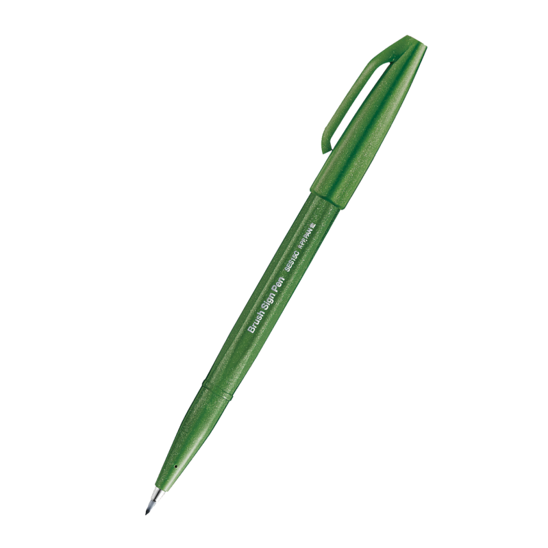 Pisak Pędzelkowy Do Kaligrafii  Oliwkowy Ses15C-D2X Pentel .