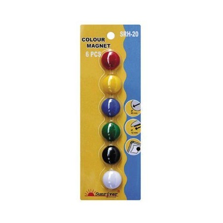 Magnesy Argo Kolorowe Wf-20 Opakowanie 6Sztuk Srh-20