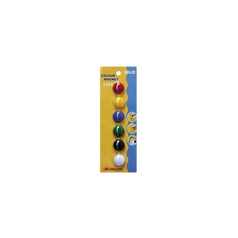 Magnesy Argo Kolorowe Wf-20 Opakowanie 6Sztuk Srh-20