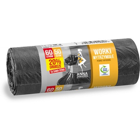 Worki Na Śmieci 60L Hdpe Czarne (50)